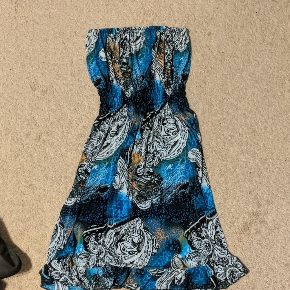 Strapless slinky dress